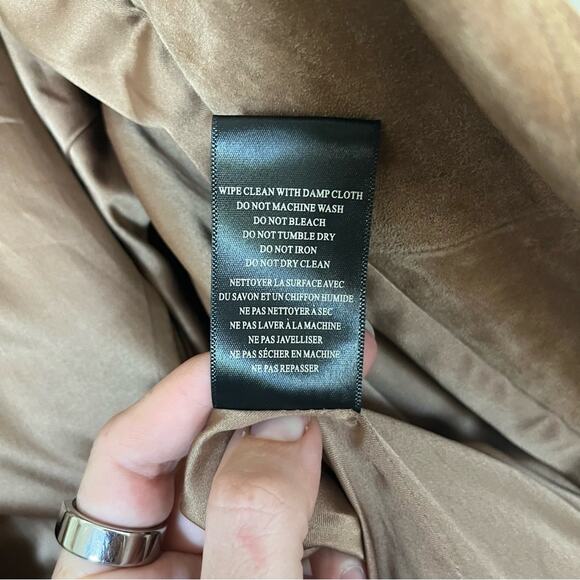 Blank NYC Brown Suede Leather Moto Jacket in Coffee Bean Size xs - Picture 5 of 11